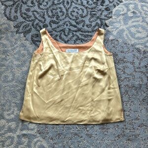 Vintage Niteline Della Roufagali Satin Tank Top Gold 16